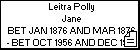 Leitra Polly Jane