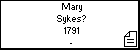 Mary Sykes?